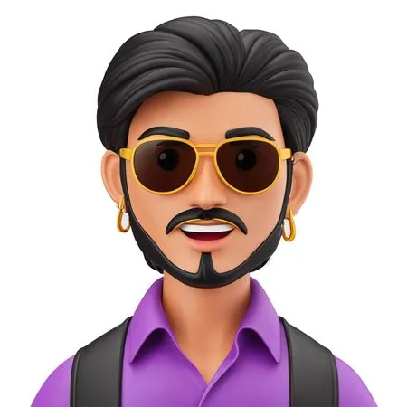 Stylish Man With Sunglasses And Earrings  AI Image