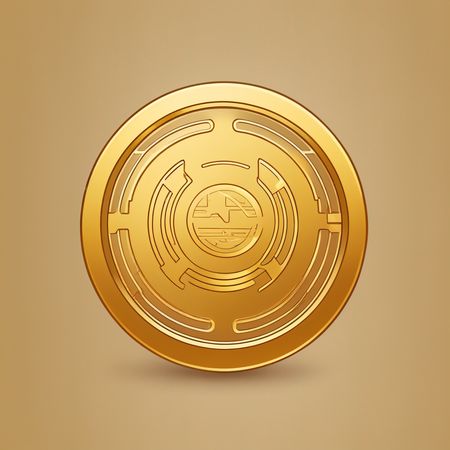 Stylized Digital Coin  AI Image