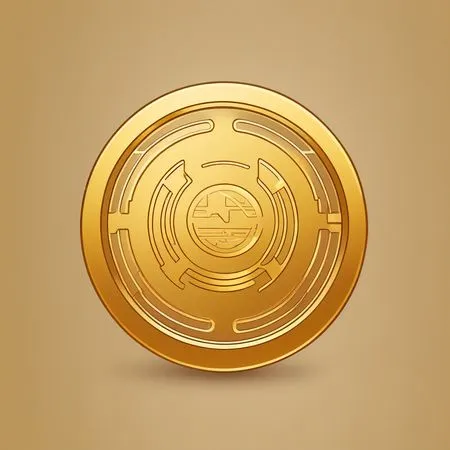 Stylized Digital Coin  AI Image