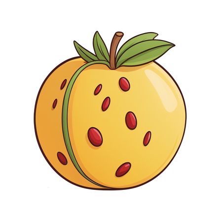 Stylized Fruit With Seeds  AI Image