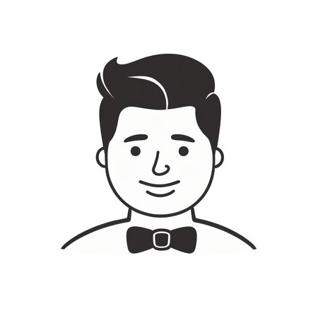 Stylized Male With Bow Tie  AI Image