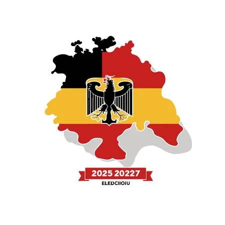 Stylized Map Of Germany With Flag And Emblem  AI Image