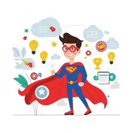 Superhero generating creative idea  AI Image