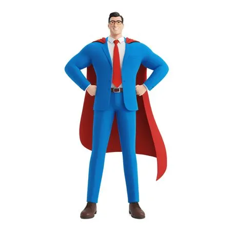 Superhero In A Business Suit With A Cape  AI Image