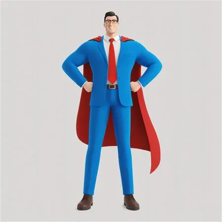 Superhero In A Business Suit With A Cape  AI Image