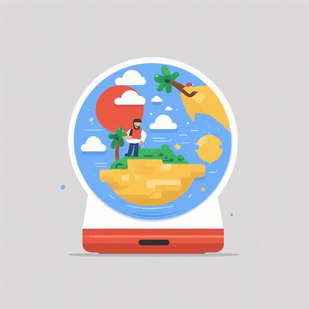 Surreal Floating Island Globe  AI Image