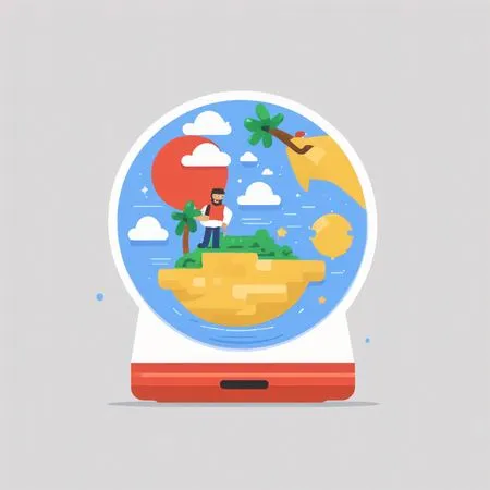 Surreal Floating Island Globe  AI Image