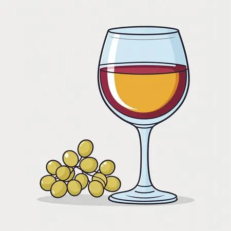 Taça de vinho com uvas  Imagem de IA