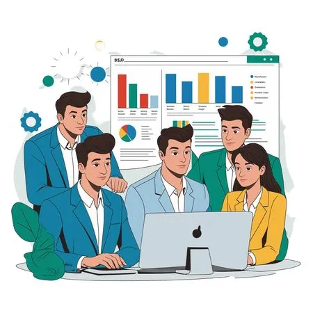 Team Analyzing Data On A Computer  AI Image