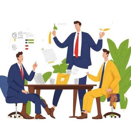 Team Brainstorming Session In A Corporate Office  AI Image
