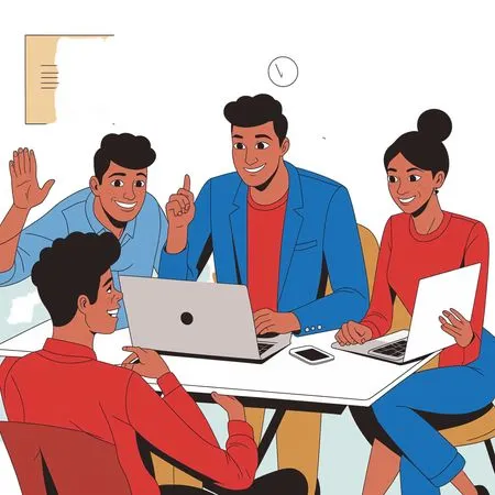 Team Collaborating In An Office  AI Image