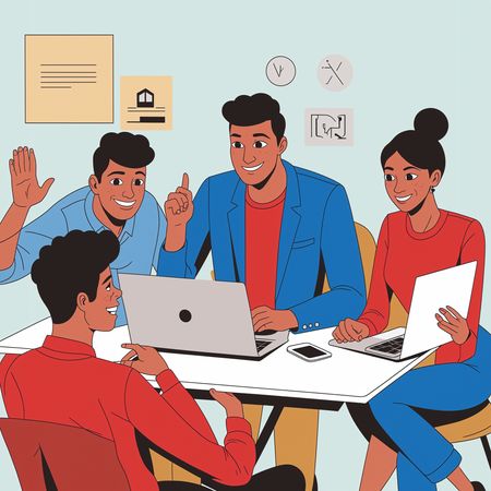 Team Collaborating In An Office  AI Image