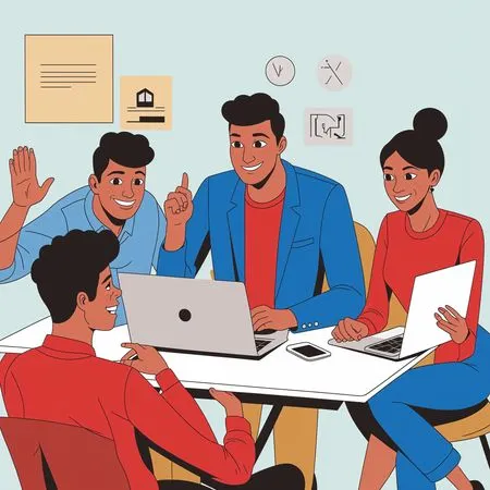 Team Collaborating In An Office  AI Image