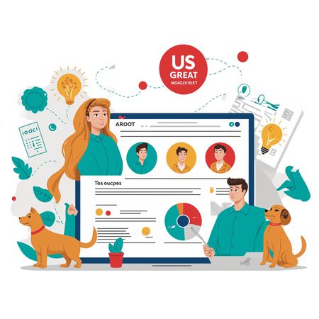 Team Collaboration Around A Digital Dashboard  AI Image