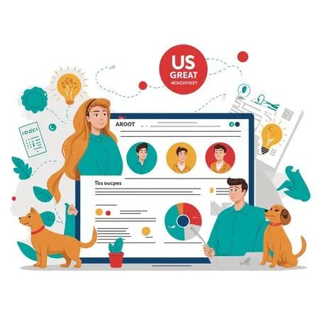 Team Collaboration Around A Digital Dashboard  AI Image