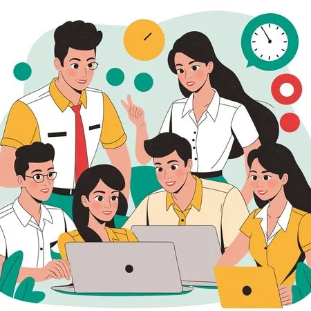 Team Collaboration In An Office Setting  AI Image