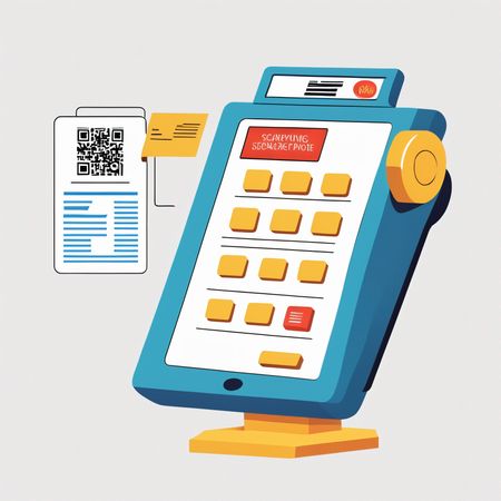 Terminal de pago digital con código QR  AI Image