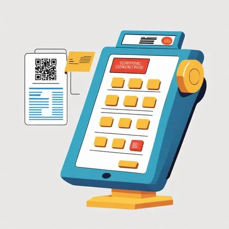 Terminal de pago digital con código QR  AI Image