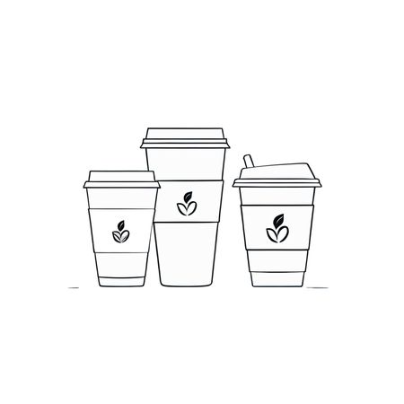 Three Takeaway Coffee Cups  AI Image