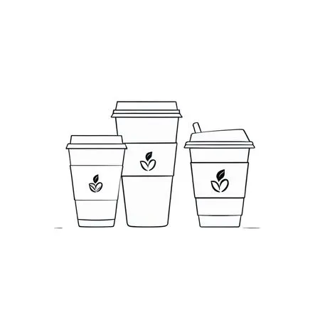 Three Takeaway Coffee Cups  AI Image