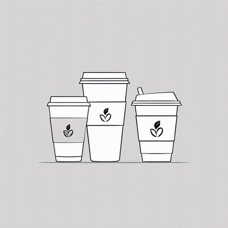 Three Takeaway Coffee Cups  AI Image