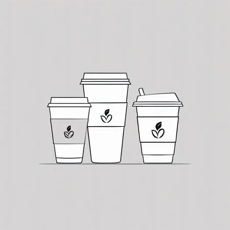 Three Takeaway Coffee Cups  AI Image