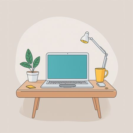 Tidy Workspace With Laptop Stand  AI Image