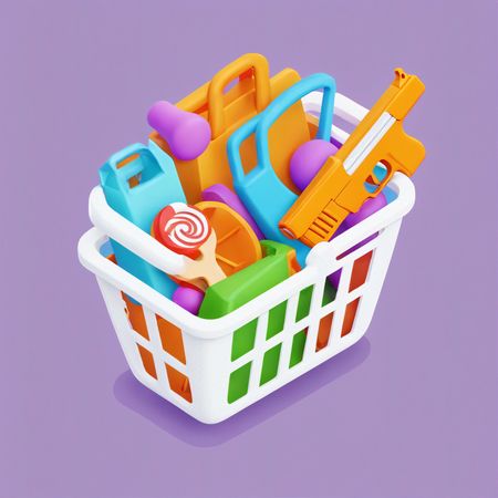Toy in basket  AI Image