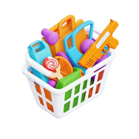 Toy in basket  AI Image