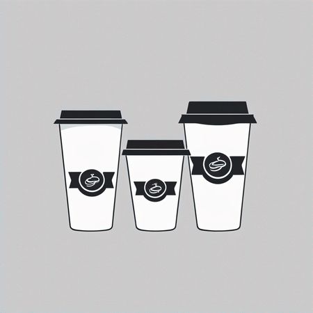 Três xícaras de café de tamanhos diferentes  Imagem de IA
