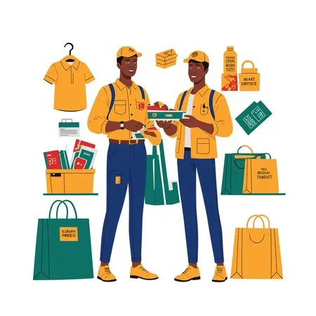 Two Courier men Handling Packages  AI Image