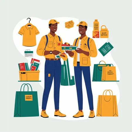 Two Courier men Handling Packages  AI Image
