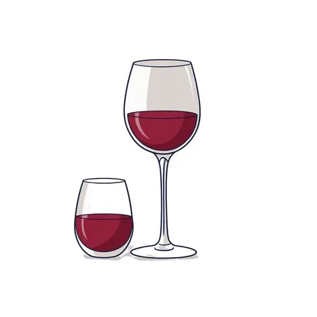 Two Wine Glasses With Red Wine  AI Image