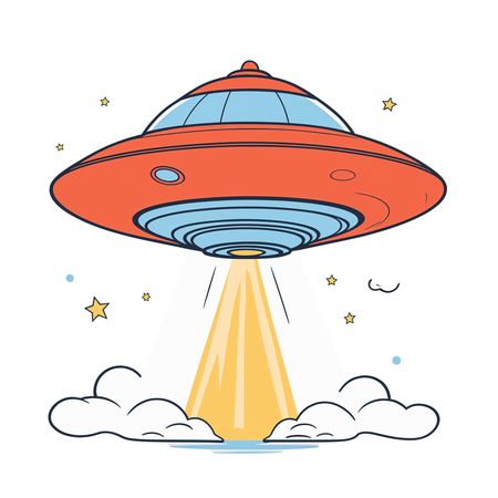 UFO Beaming Light In Space  AI Image
