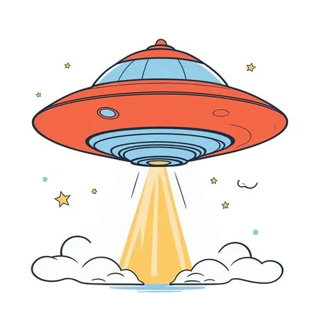 UFO Beaming Light In Space  AI Image