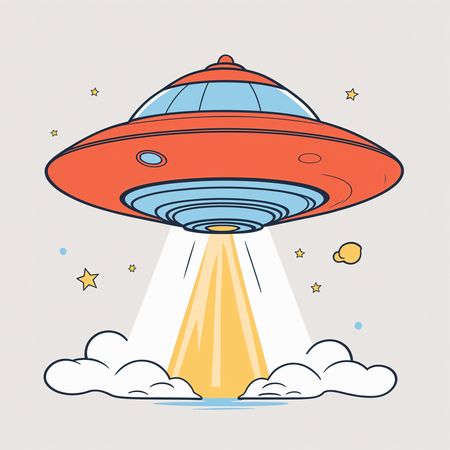 UFO Beaming Light In Space  AI Image