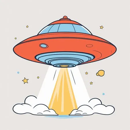 UFO Beaming Light In Space  AI Image