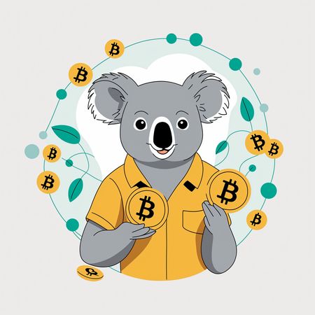 Um Coala com Símbolos de Bitcoin  Imagem de IA