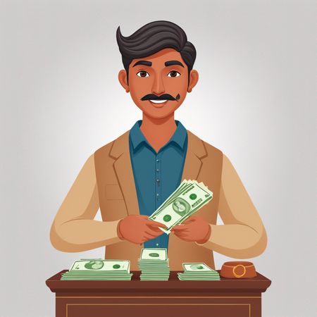 Um homem contando dinheiro  Imagem de IA