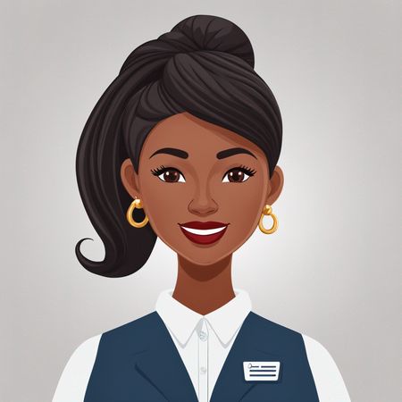 Uma mulher sorridente em um uniforme  Imagem de IA