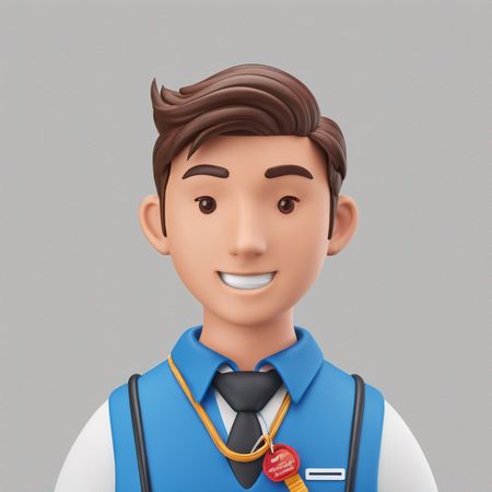 Un empleado de oficina sonriente  Imagen AI