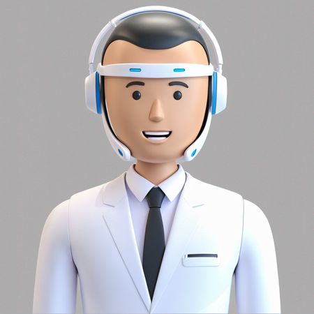 Un trabajador tecnológico con traje y auriculares  Imagen AI