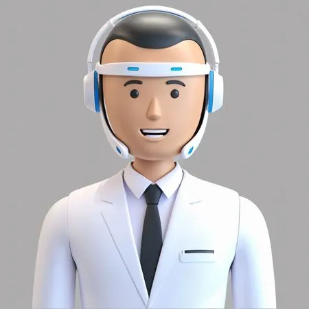 Un trabajador tecnológico con traje y auriculares  Imagen AI