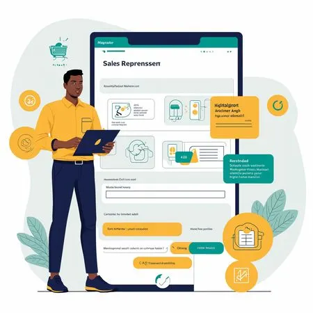 Vertriebsprofi interagiert mit einem digitalen Dashboard  KI-Bild