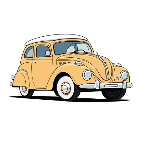 Vintage Beetle Car  AI Image