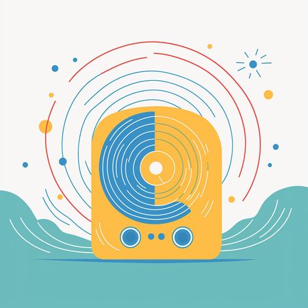 Vintage Radio Emitting Waves  AI Image