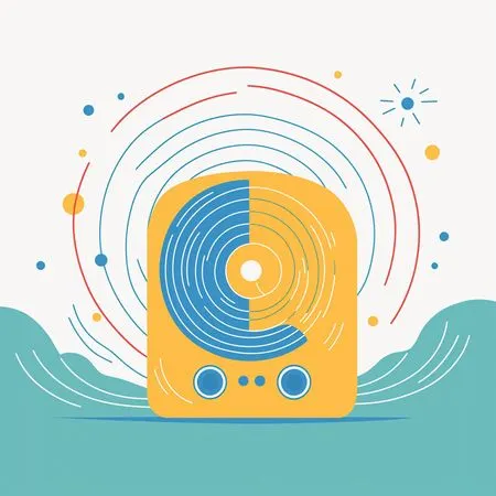 Vintage Radio Emitting Waves  AI Image