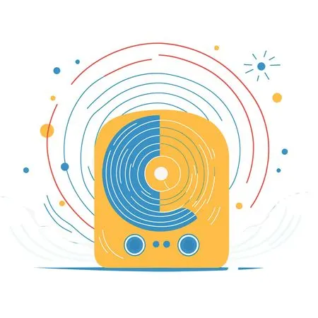 Vintage Radio Emitting Waves  AI Image