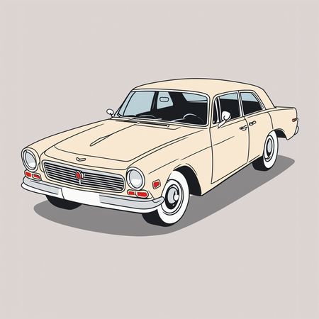 Vintage Sedan With Whitewall Tires  AI Image