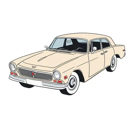 Vintage Sedan With Whitewall Tires  AI Image